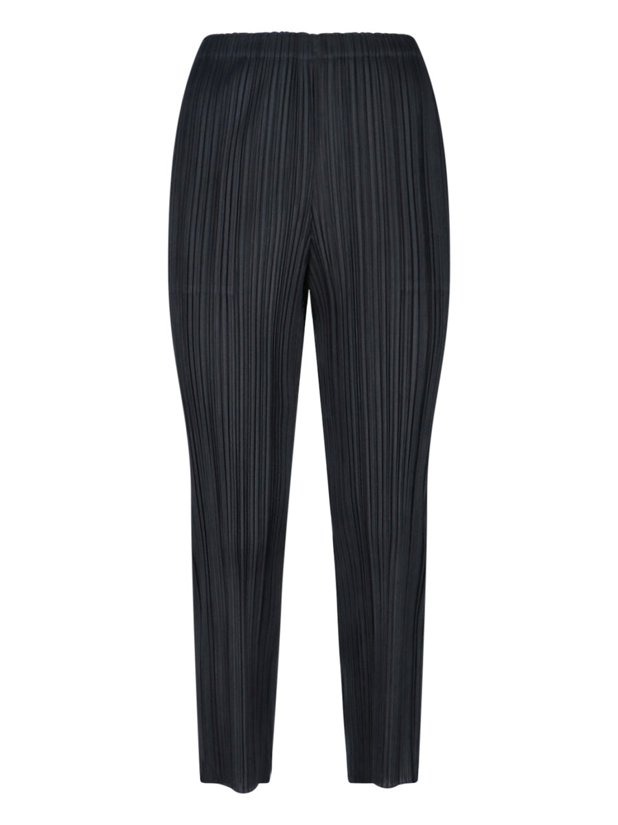 Pleats Please 100% polyester trousers in black