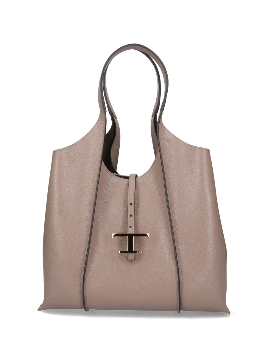 Tod's Outer: 100% Calf Leather tote bag in beige
