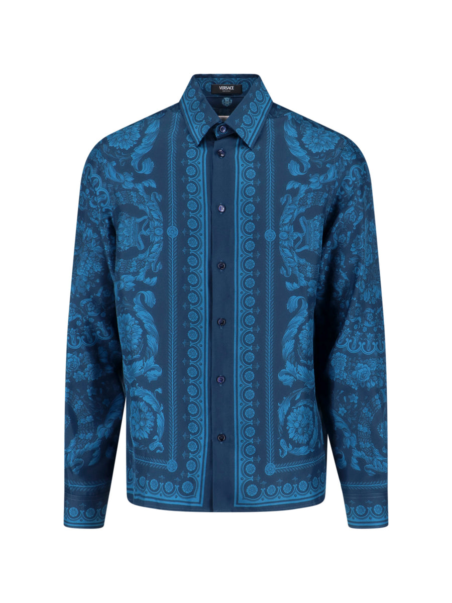 Versace 100% silk shirt in blue