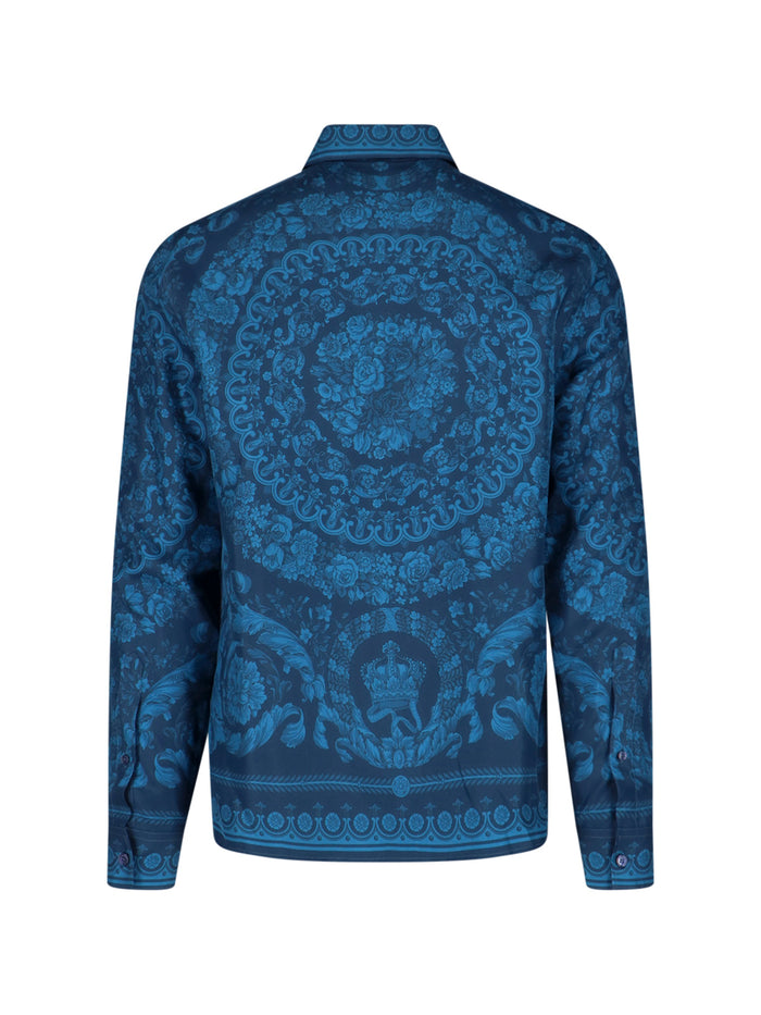 Versace Shirts Blue Silk