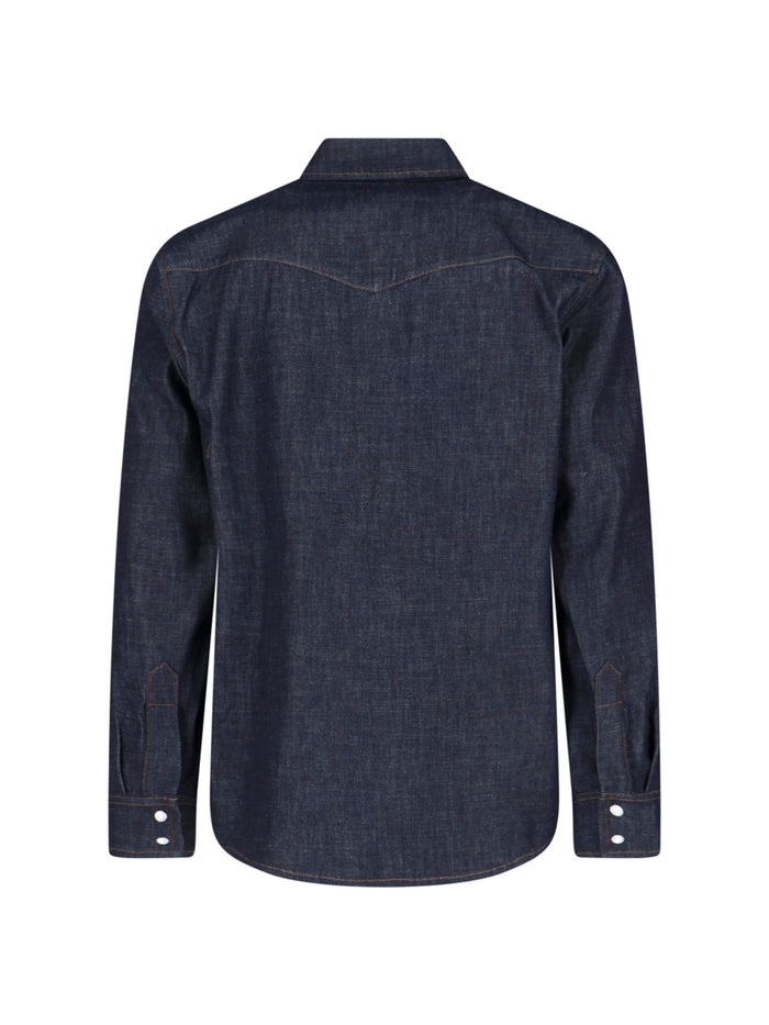 A.P.C. Shirts Blue Organic Cotton