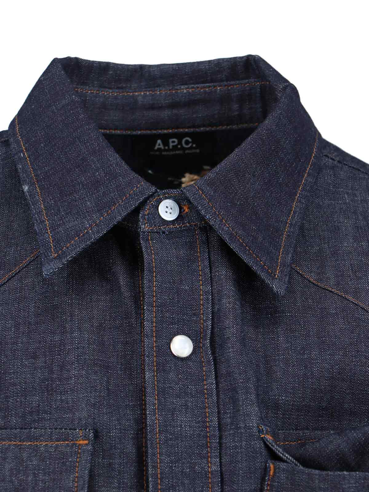 A.P.C. Shirts Blue Organic Cotton
