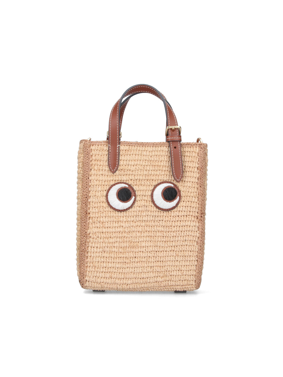 Anya Hindmarch Fabric 1: 100% Raphia tote bag in beige
