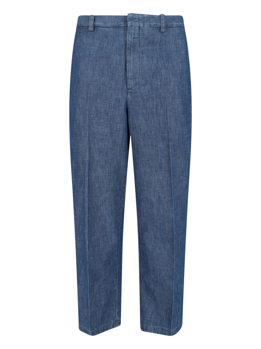 Jil Sander 100% Cotton trousers in blue