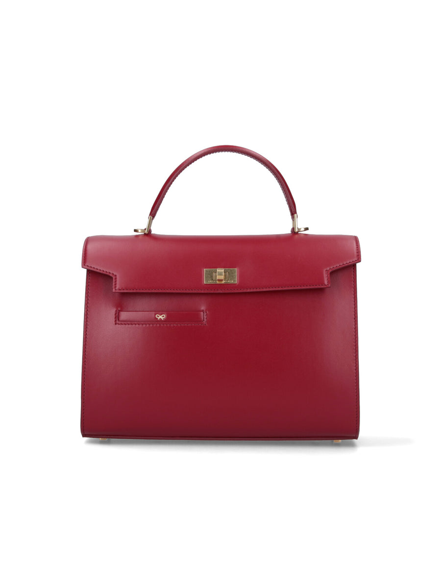 Anya Hindmarch 100% Cowhide top handle bag in red