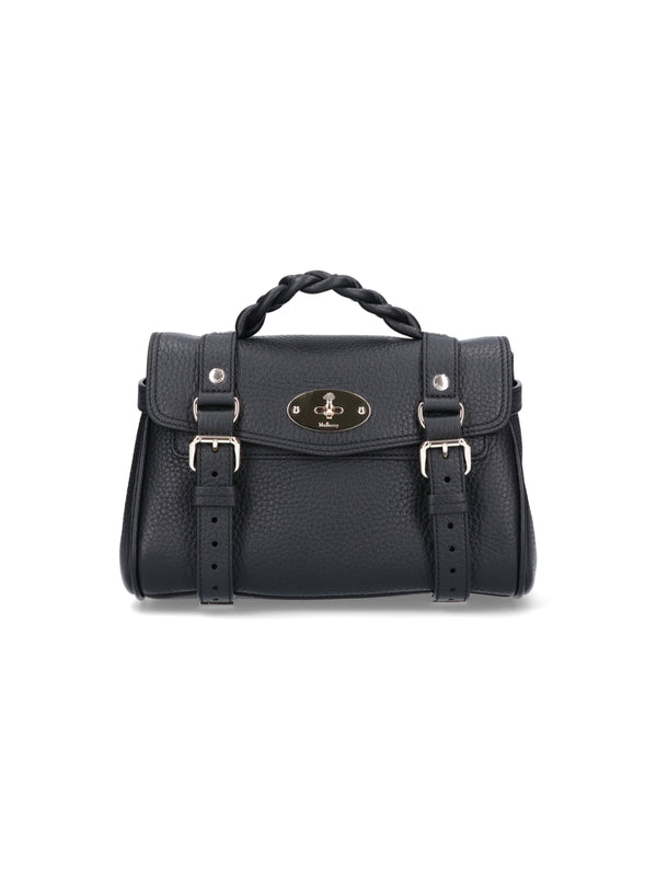 Mulberry 100% bovine leather top handle bag in black