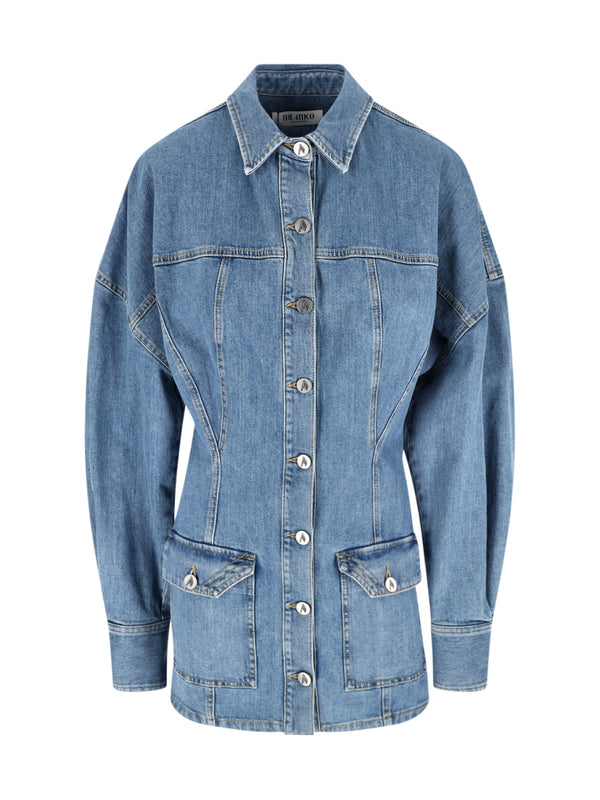 The Attico 98% cotton jacket in blue