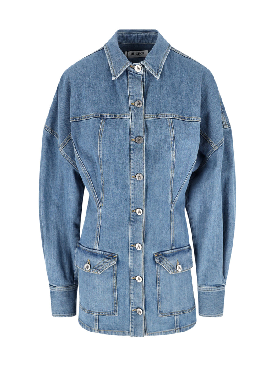 The Attico 98% cotton jacket in blue