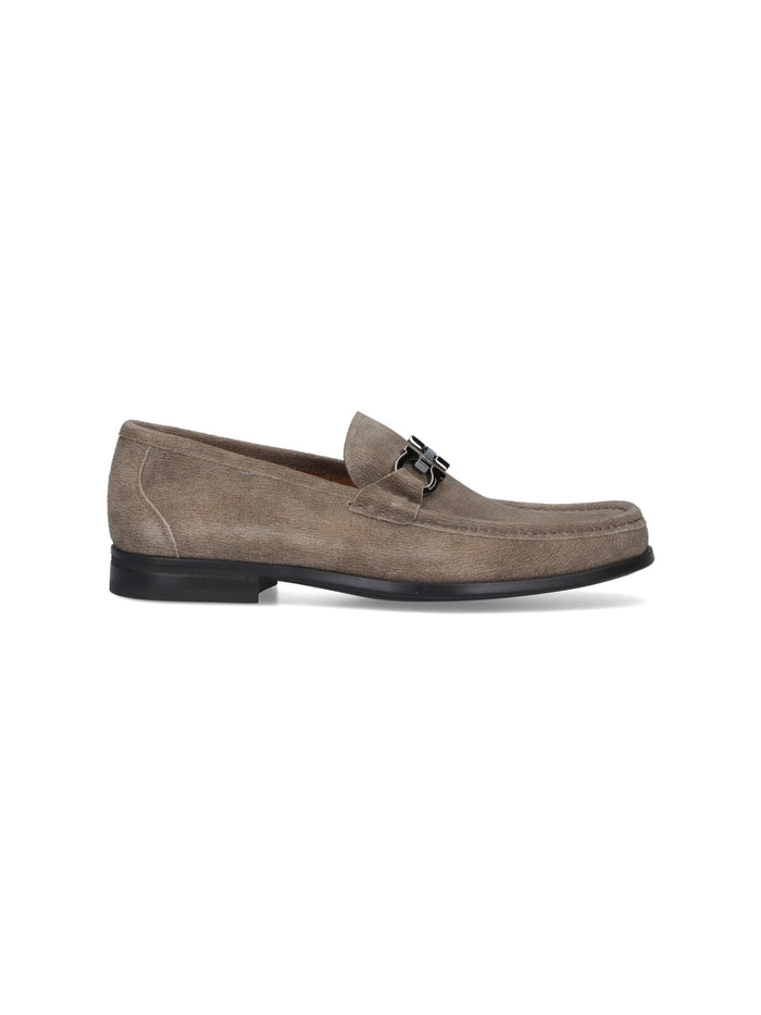 Ferragamo Flat Shoes Beige Upper: Split Calf Leather