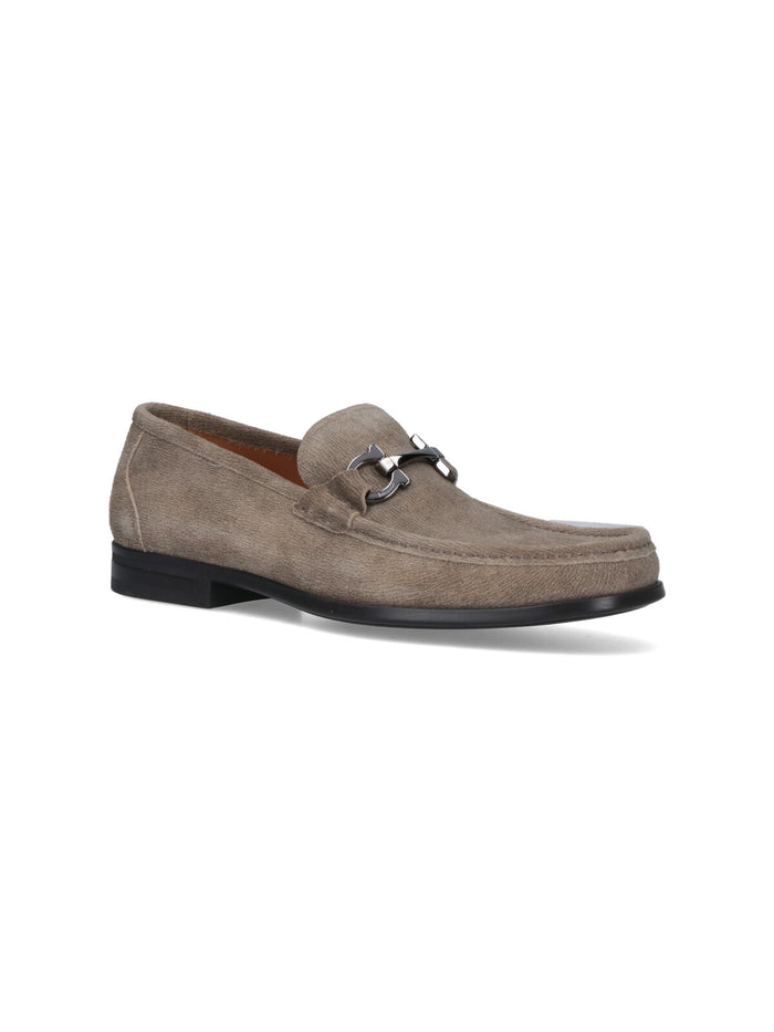 Ferragamo Flat Shoes Beige Upper: Split Calf Leather