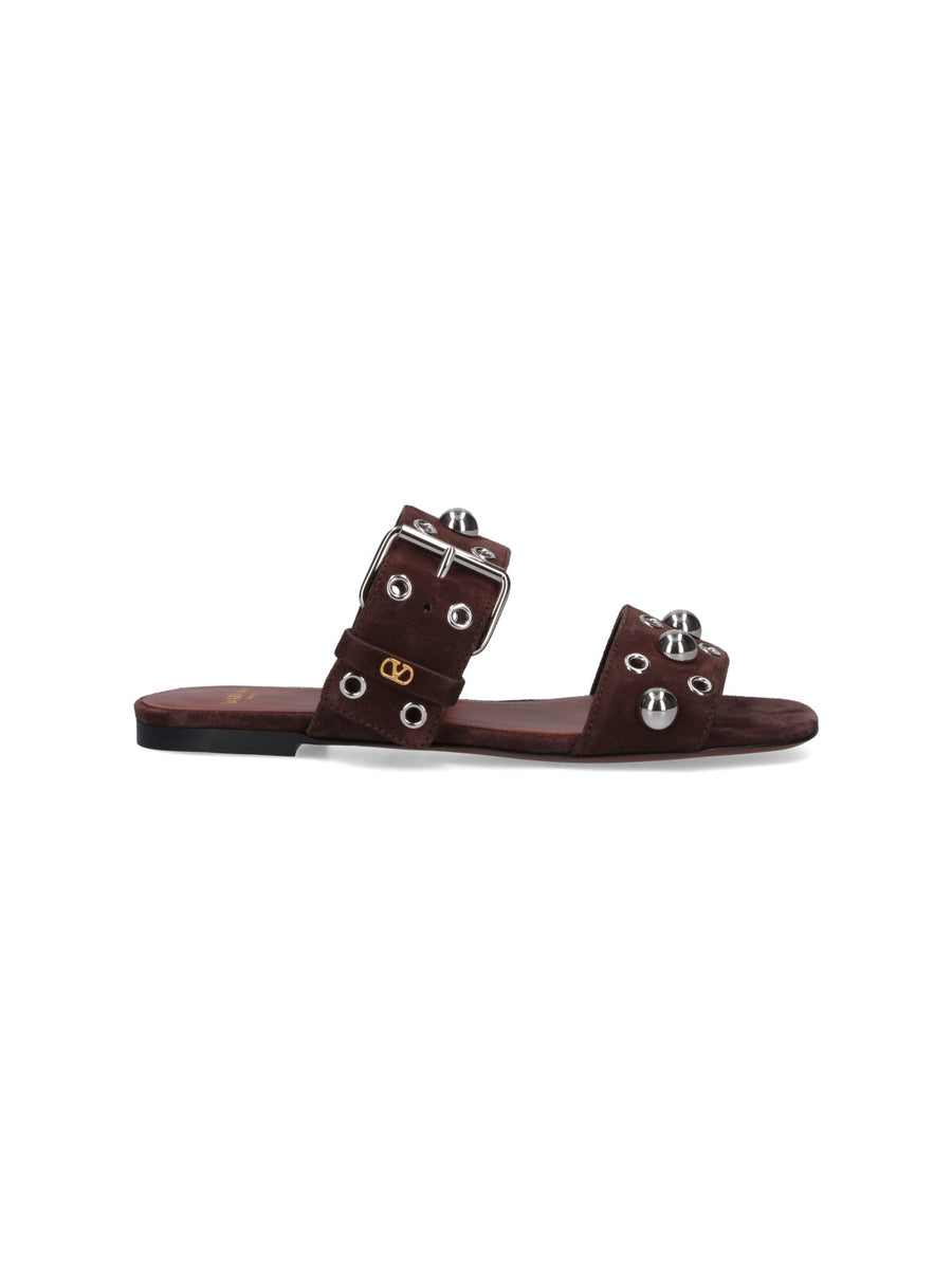 Valentino Garavani 100% leather sandal in brown