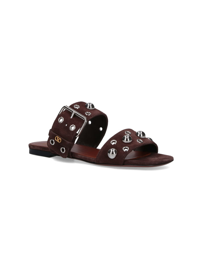 Valentino Garavani Sandals Brown Leather