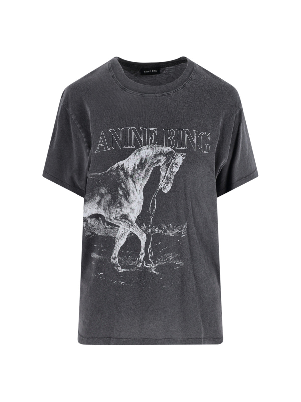 ANINE BING T-shirts and Polos Grey Cotton