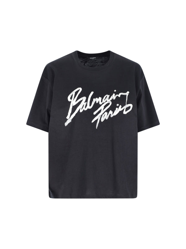 Balmain 100% cotton t-shirt in black
