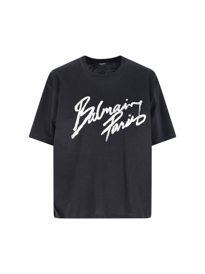 Balmain T-shirts and Polos Black Cotton