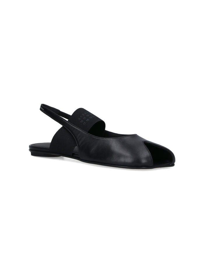 Mm6 Maison Margiela Flat Shoes Black Upper: Ovine Leather