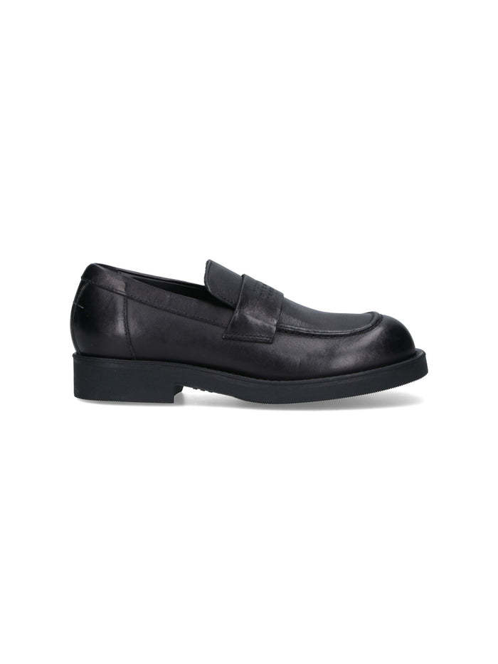 Mm6 Maison Margiela Flat Shoes Black Upper: Bovine Leather