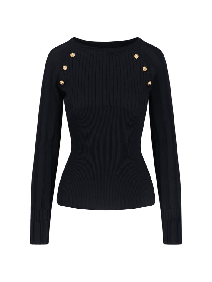 Balmain Sweaters Black Viscose