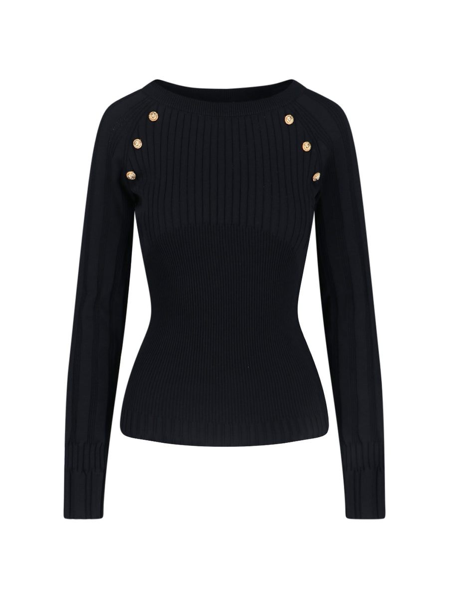 Balmain 75% Viscose sweater in black