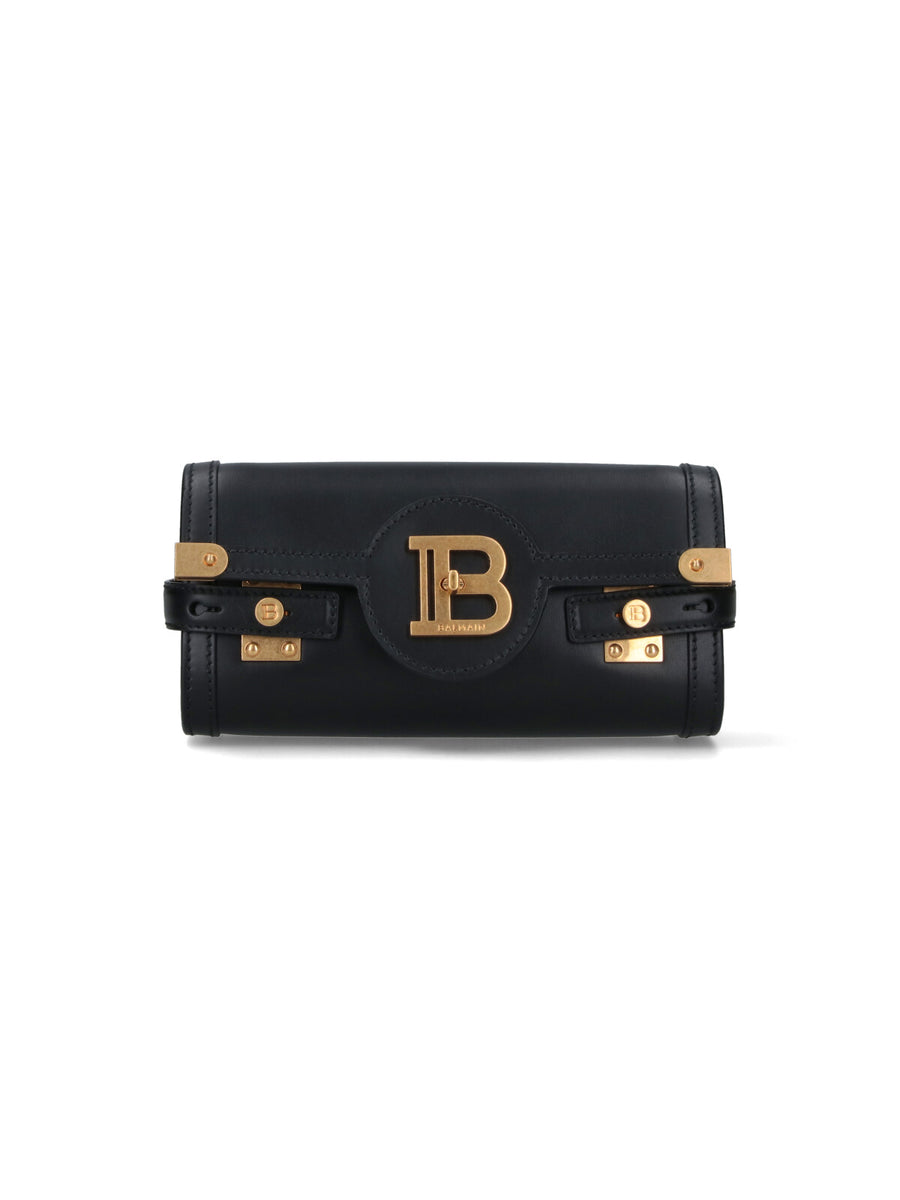 Balmain 100% calf leather clutch in black