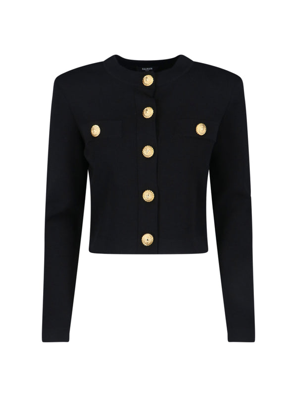 Balmain 85% Viscose cardigan in black