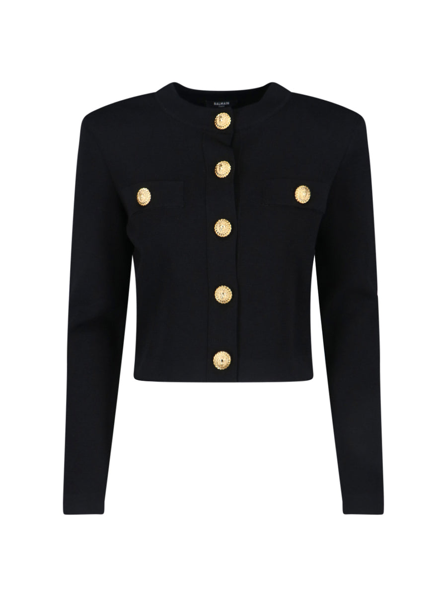 Balmain 85% Viscose cardigan in black