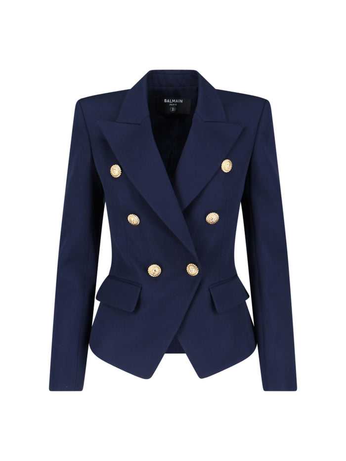 Balmain Jackets Blue Virgin Wool