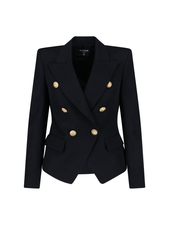 Balmain Jackets Black Virgin Wool