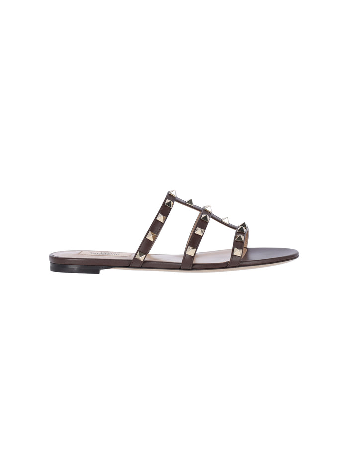 Valentino Garavani Sandals Brown Calf Leather