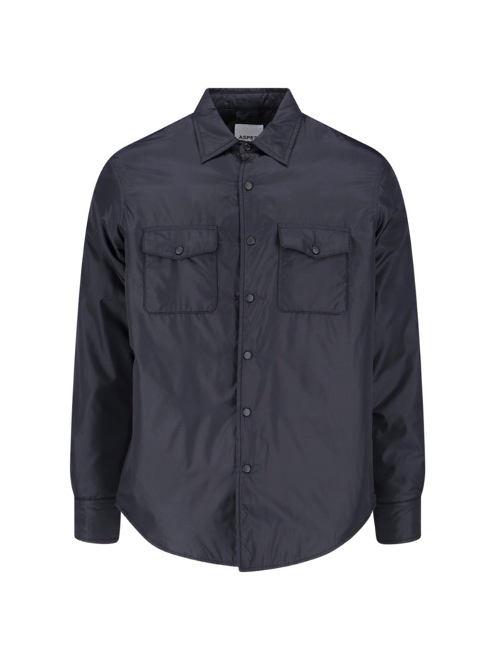 Aspesi Shirts Black Polyamide