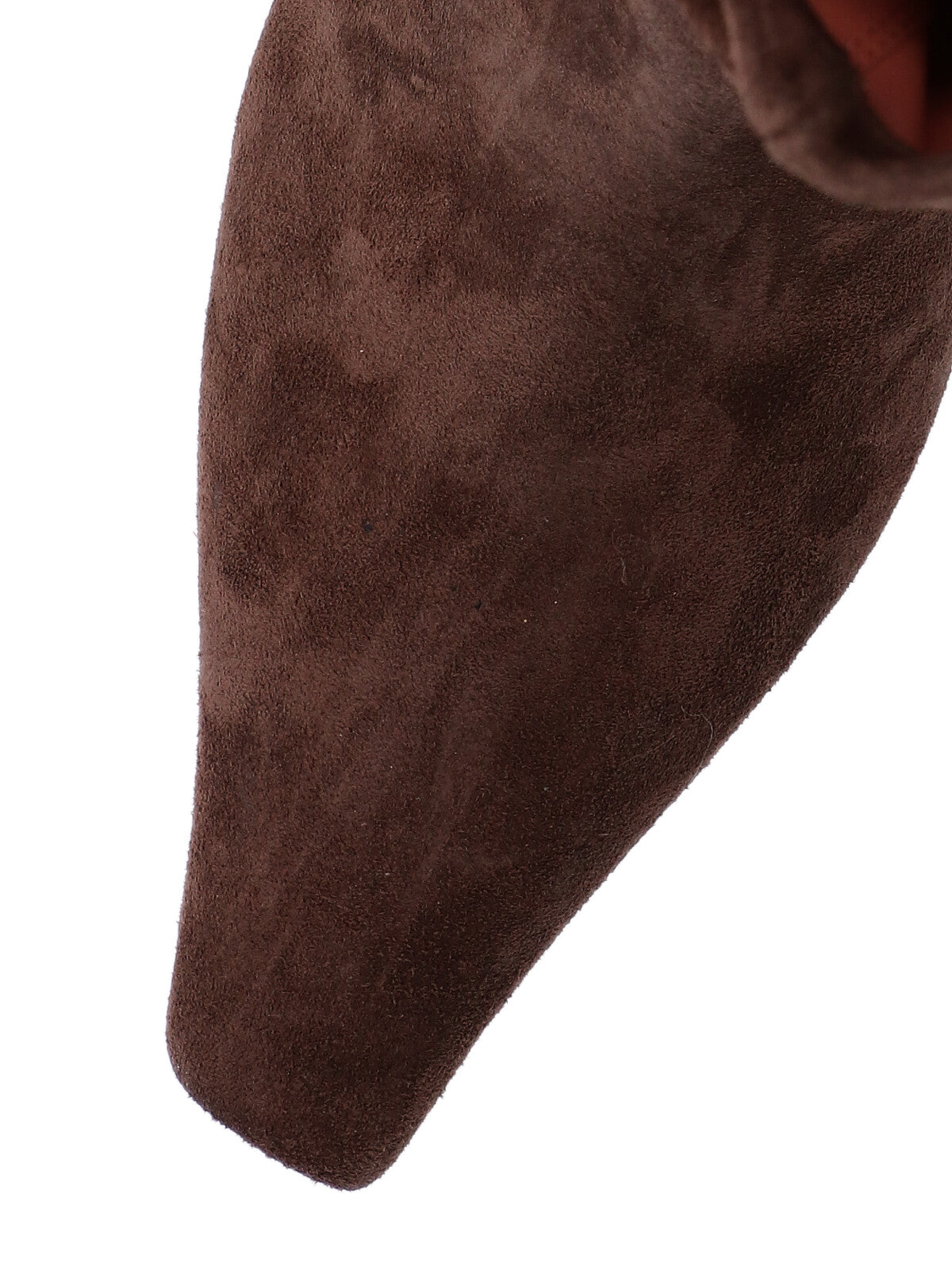 Amina Muaddi Boots Brown