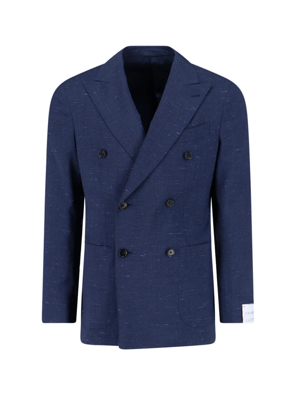 Caruso 92% Wool blazer in navy