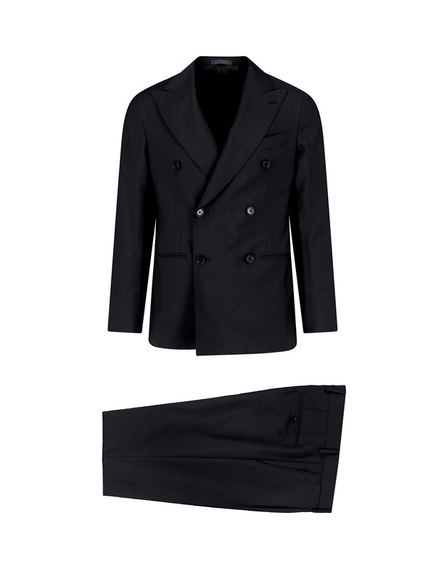 Caruso 84% Wool suit in black