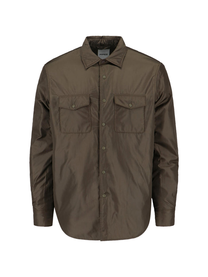Aspesi Shirts Green Polyamide