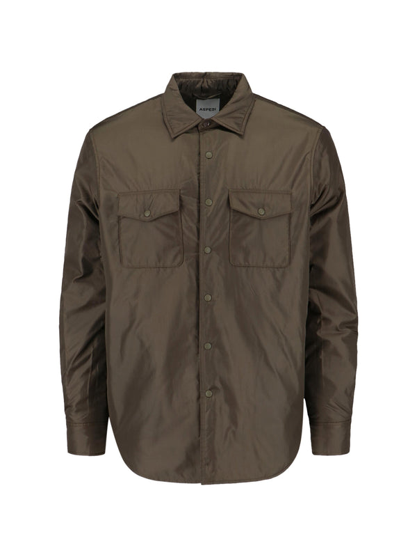 Aspesi 100% polyamide overshirt in green