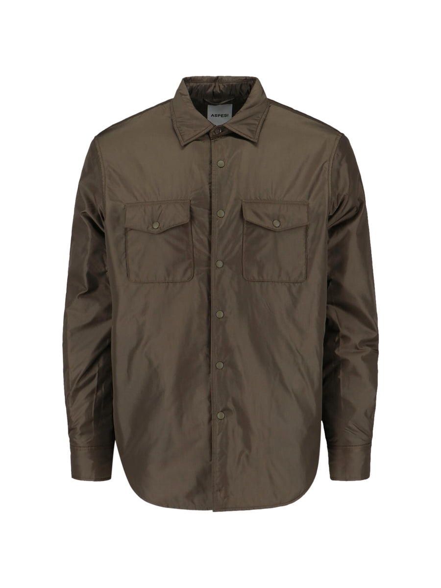 Aspesi 100% polyamide overshirt in green