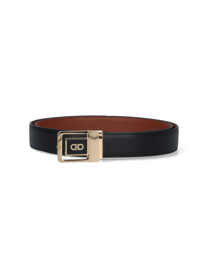 Ferragamo Belts Black Calf Leather