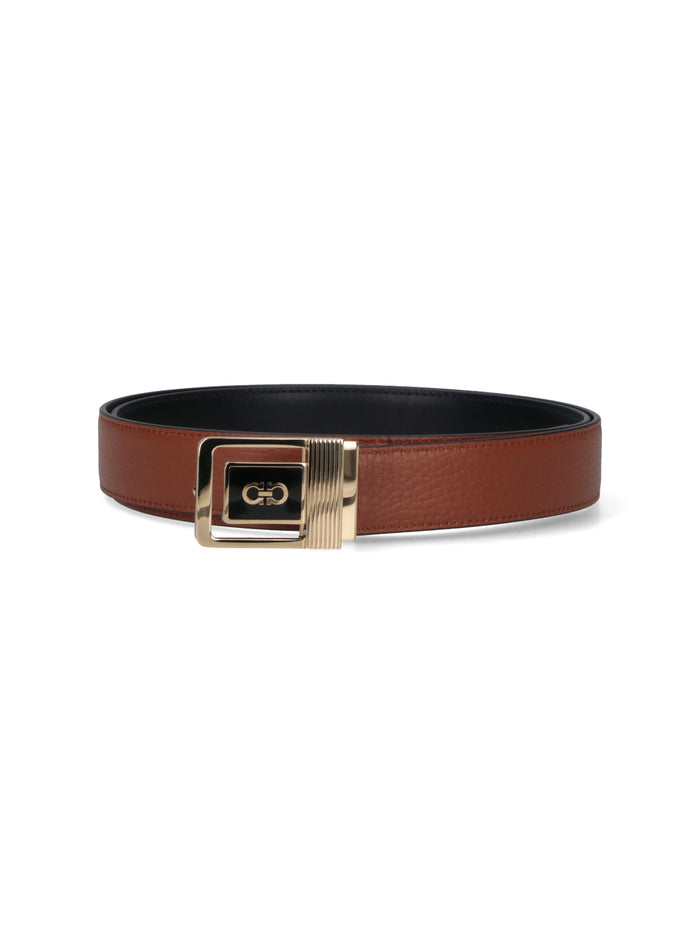Ferragamo Belts Black Calf Leather