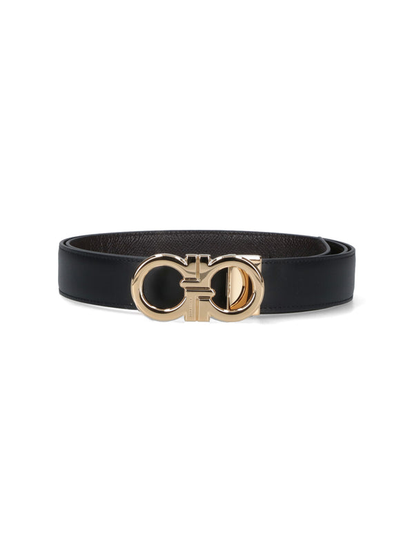 Ferragamo 100% calf leather belt in black