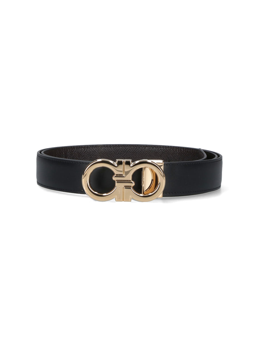 Ferragamo 100% calf leather belt in black