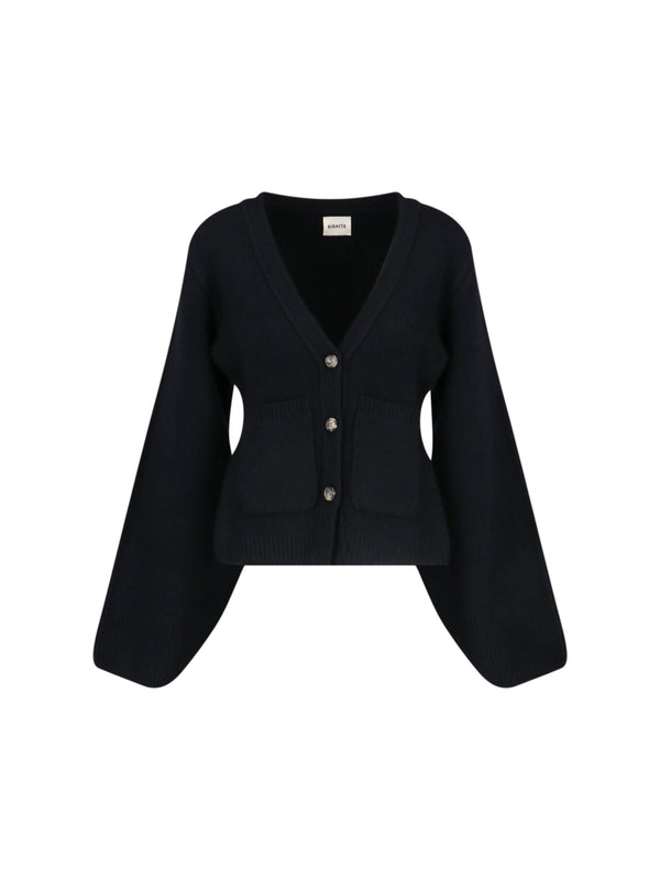 Khaite 100% cashmere cardigan in black