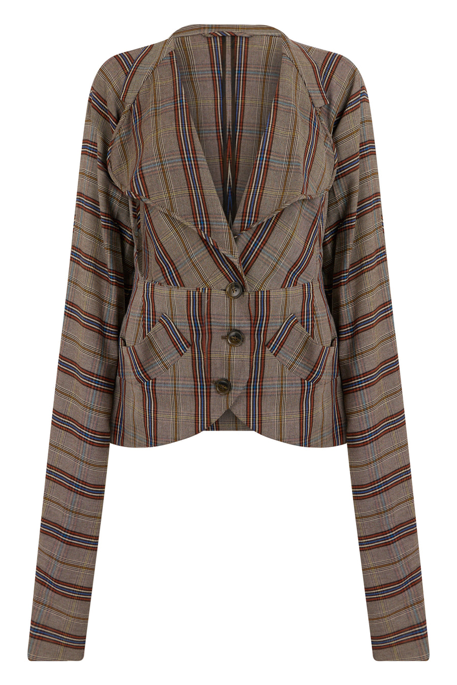 Blazer Checkered Multicolour Viscose Blazers