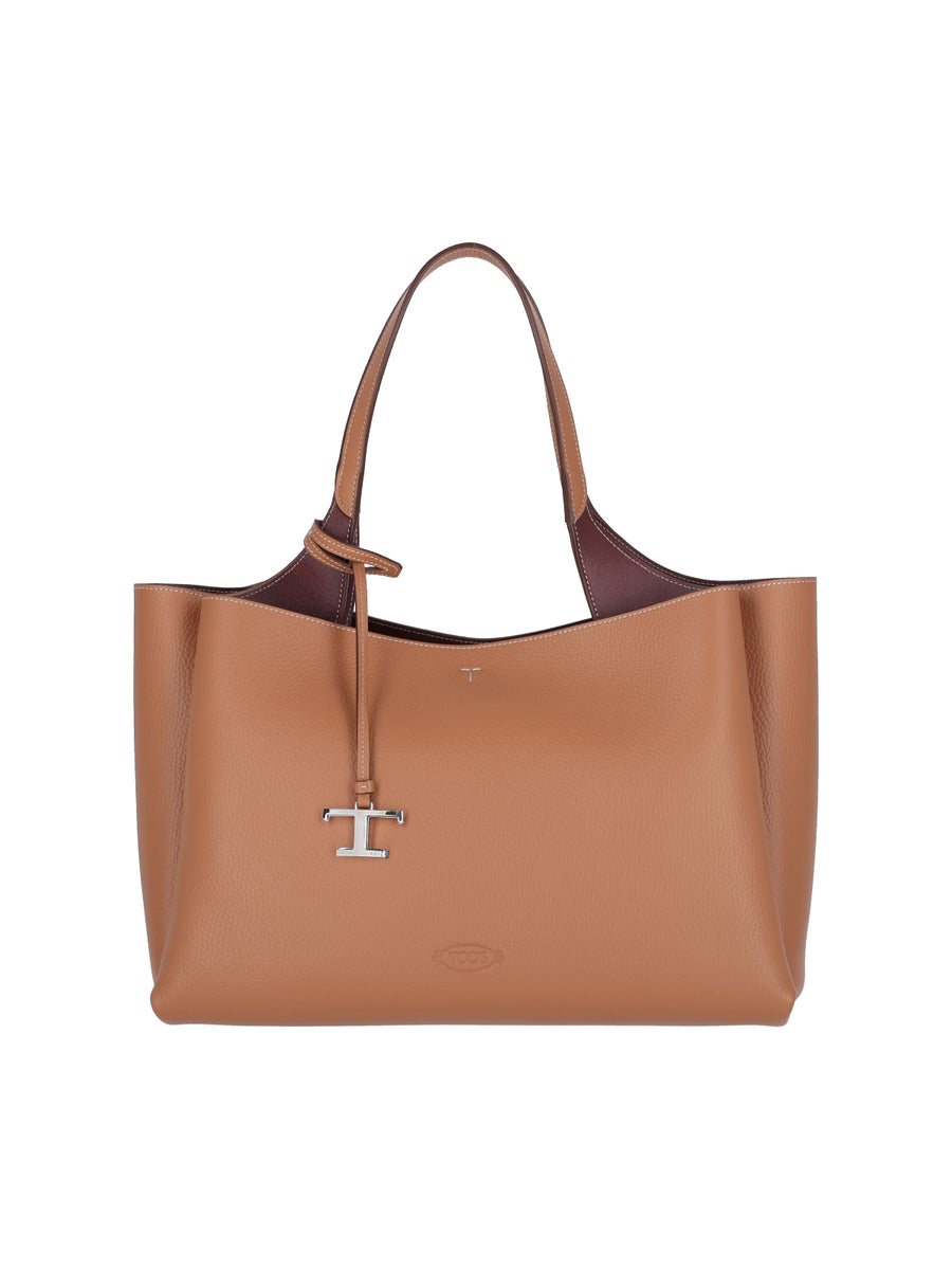 Tod's 100% calf leather tote bag in brown