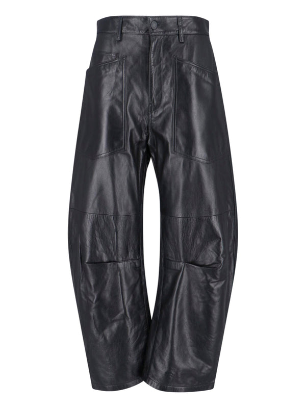 Nili Lotan 100% Lamb Leather trousers in black