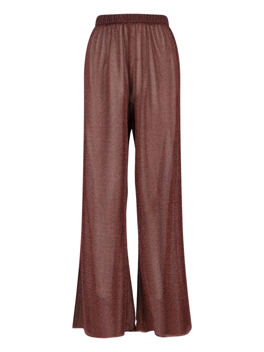 Oseree Lurex 64% Polyamide trousers in brown