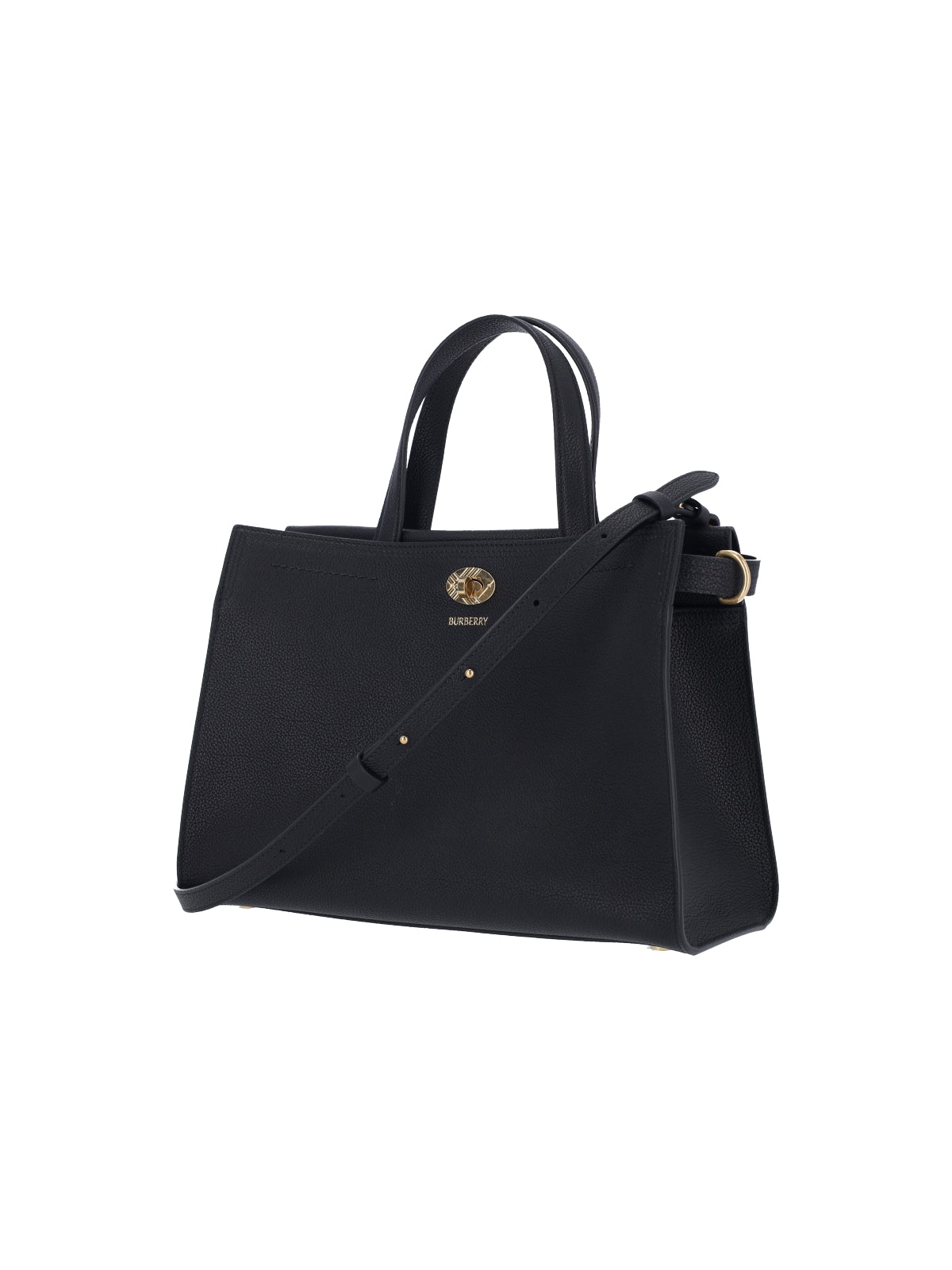 Burberry Bags Black Calf Grain Leather