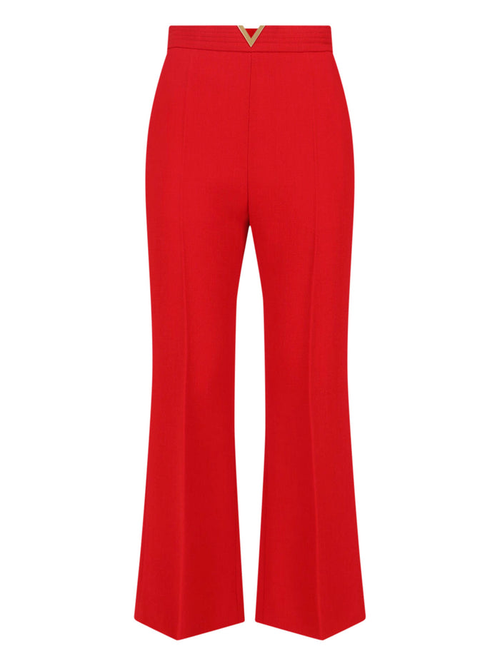 Valentino Trousers Red Virgin Wool