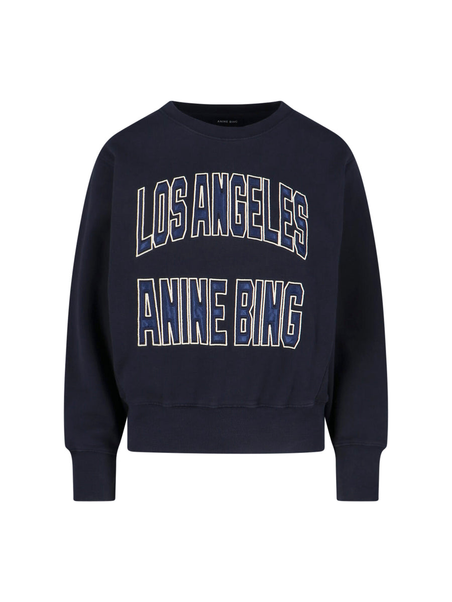Anine Bing 100% cotton sweatshirt in navy