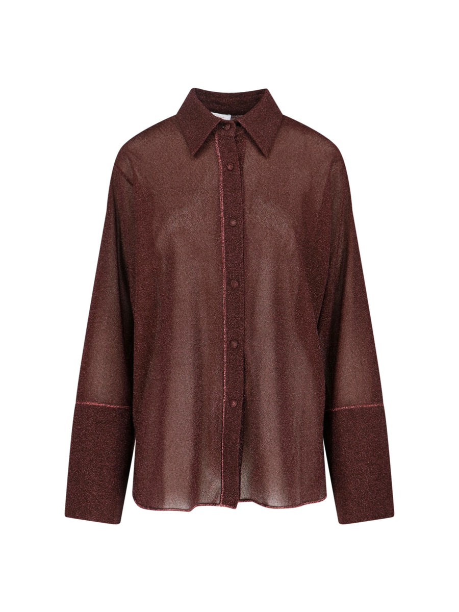 Oseree Lurex 64% Polyamide shirt in brown