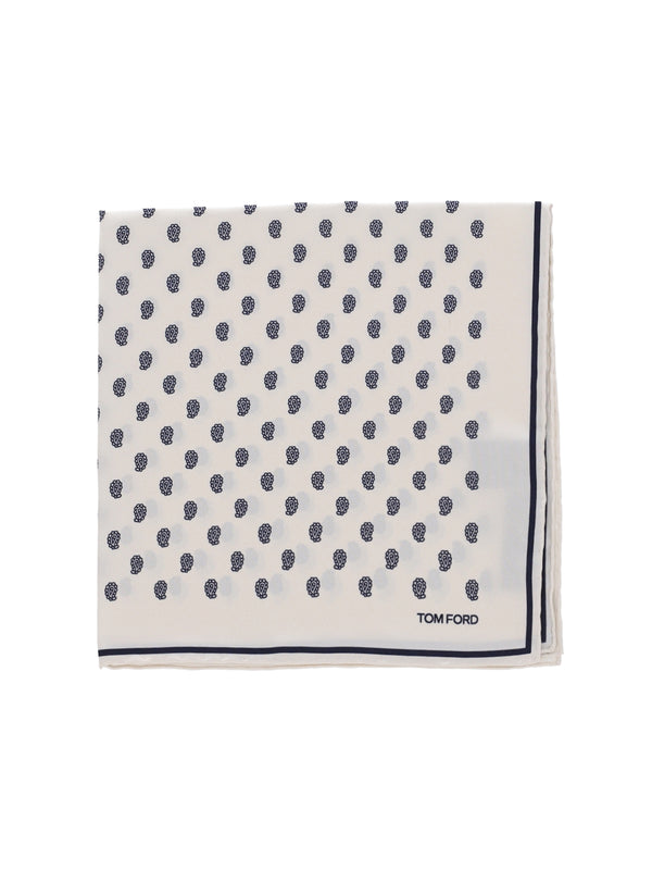 Tom Ford 100% mulberry silk scarf in white